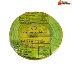 Öznur Nya Kablo 1,5mm Sarı Yeşil (H07Z1-U) Halojen Free